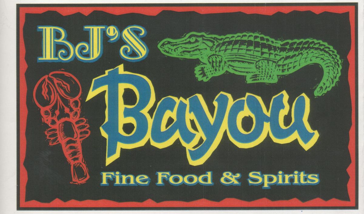 Bj's Bayou logo red and black
